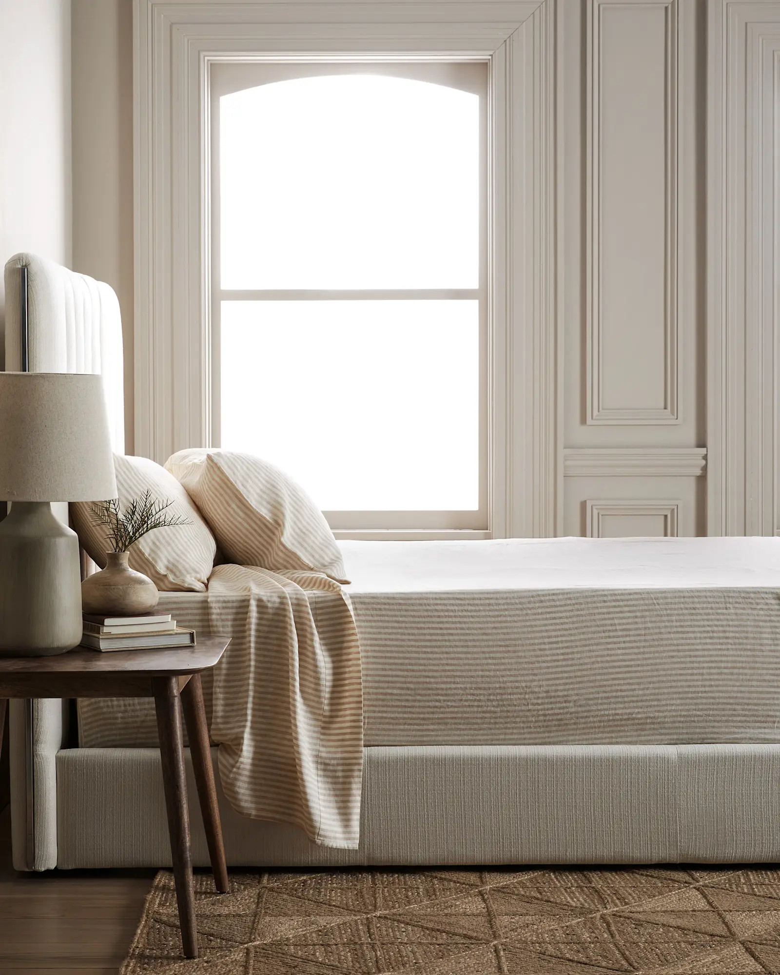 European Linen Sheet Set in Natural/white Stripe | Quince