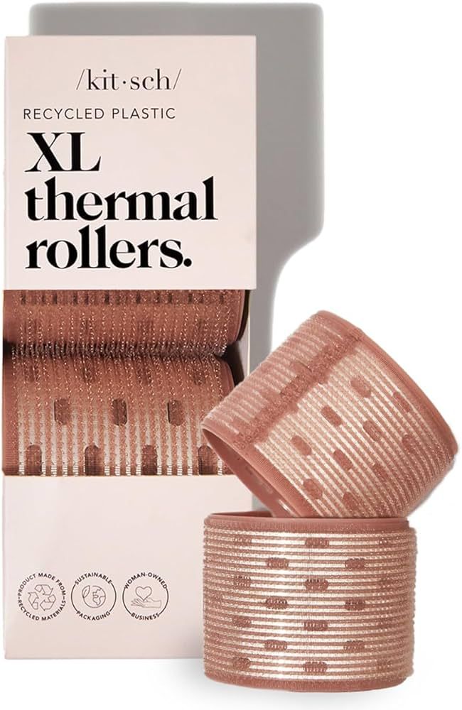Kitsch XL Ceramic Thermal Hair Rollers for Short Hair - Velcro Rollers | Rollers Hair Curlers for... | Amazon (US)