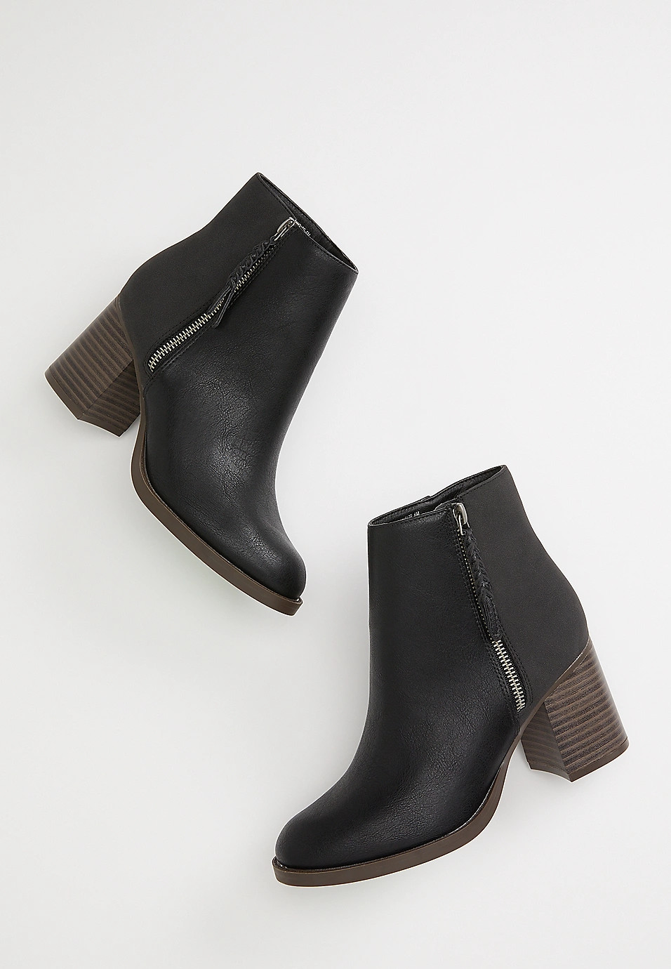 Bri Black Zipper Ankle Boot | Maurices