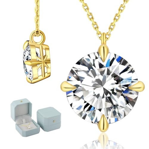 KRKC Moissanite Pendant Necklace for Women, 0.5CT/1CT/2CT/3CT/4CT Lab Created Diamond Solitaire P... | Amazon (US)