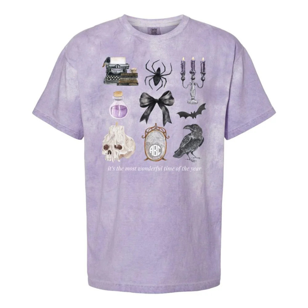 Monogrammed 'Most Wonderful Time' Halloween Tie Dye T-Shirt | United Monograms