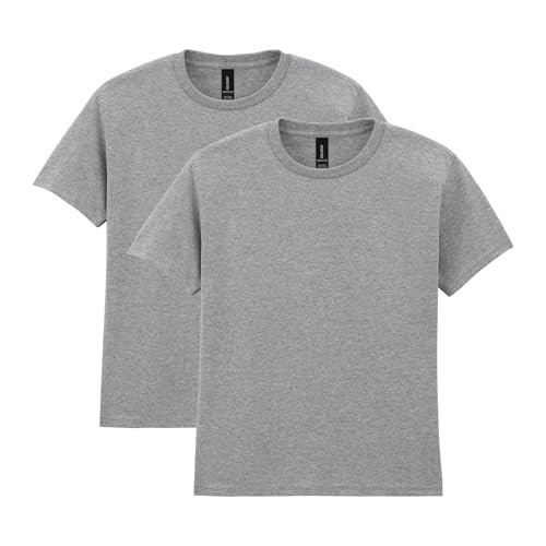 Gildan unisex child Gildan Youth Heavy Cotton T-shirt, Style G5000b, 2-pack T Shirt, Sport Grey, Large US | Amazon (US)