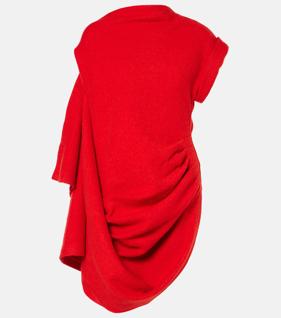 Asymmetrical draped cotton wool-blend top | Mytheresa (UK)