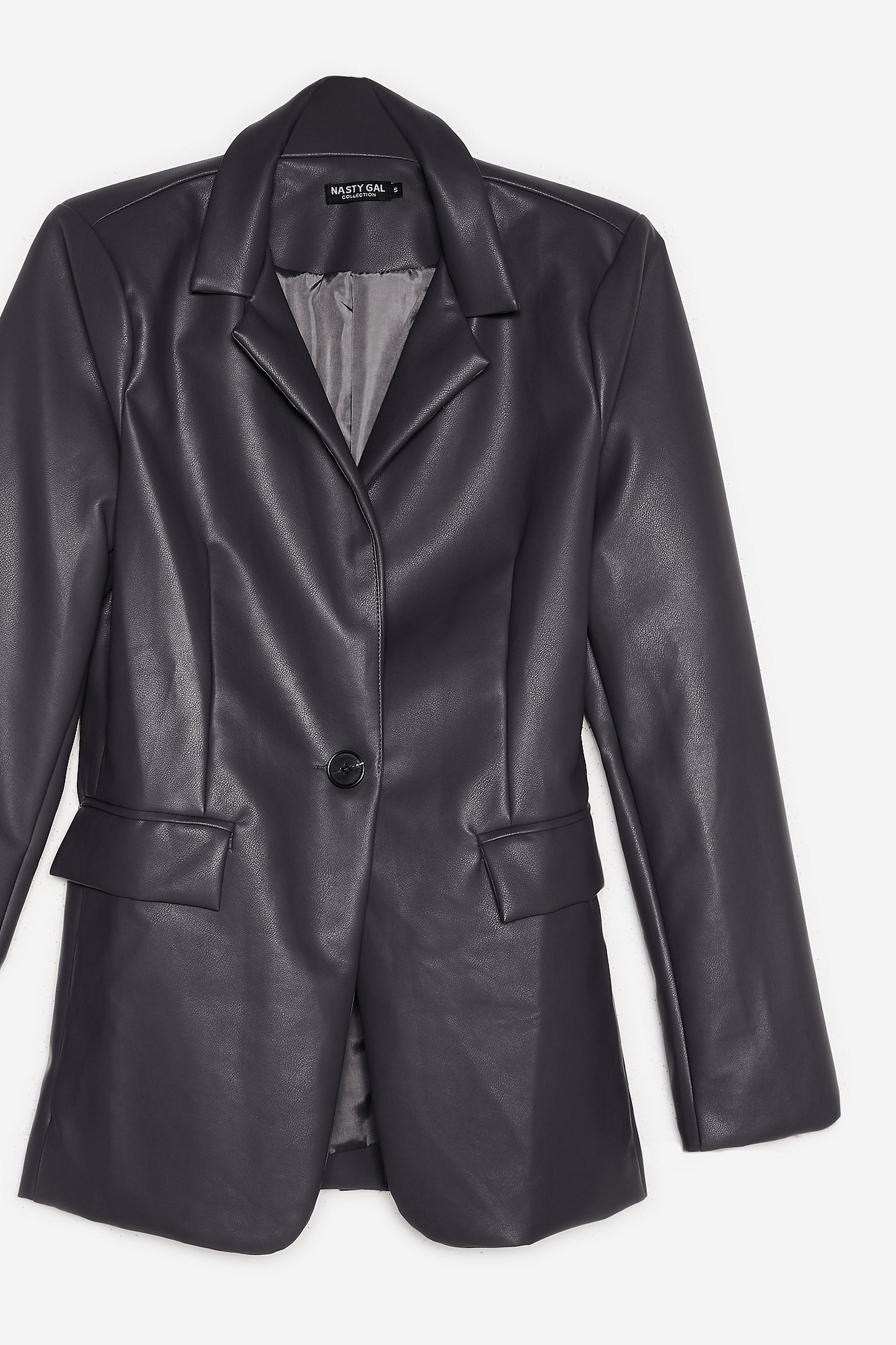 Rock On Long Faux Leather Blazer | NastyGal (US & CA)
