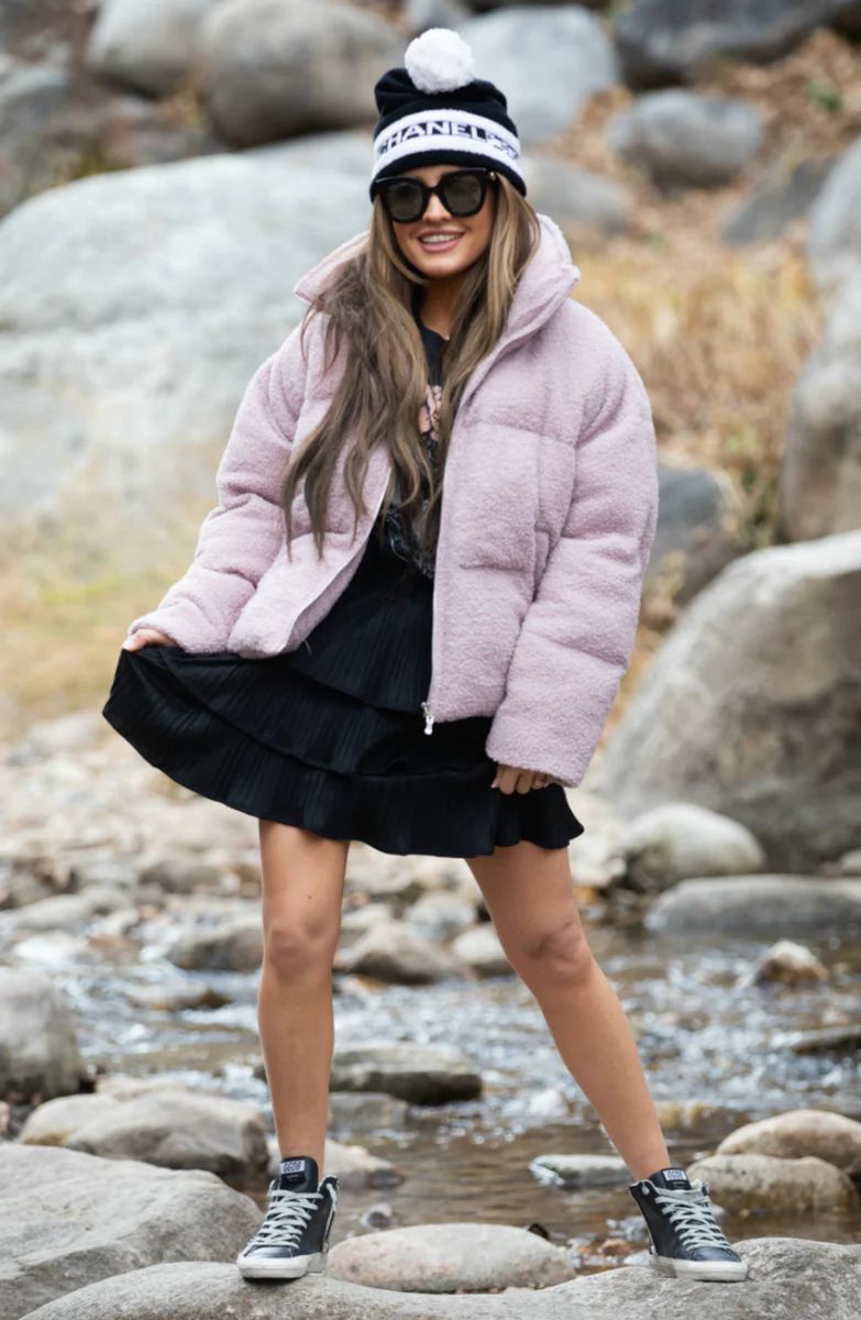 Weather Or Not Pink Sherpa Puffer | Apricot Lane Boutique