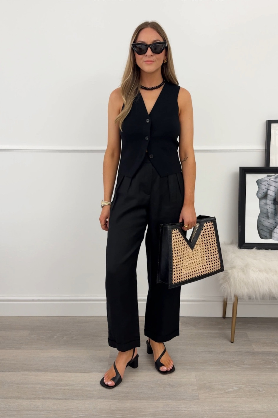 All black summer outfit 🖤
A chic look for day to evening.

Waistcoat: xs
Linen trousers are very old whistles & sandals are old ARKET. 

#LTKstyletip #LTKeurope #LTKsummer