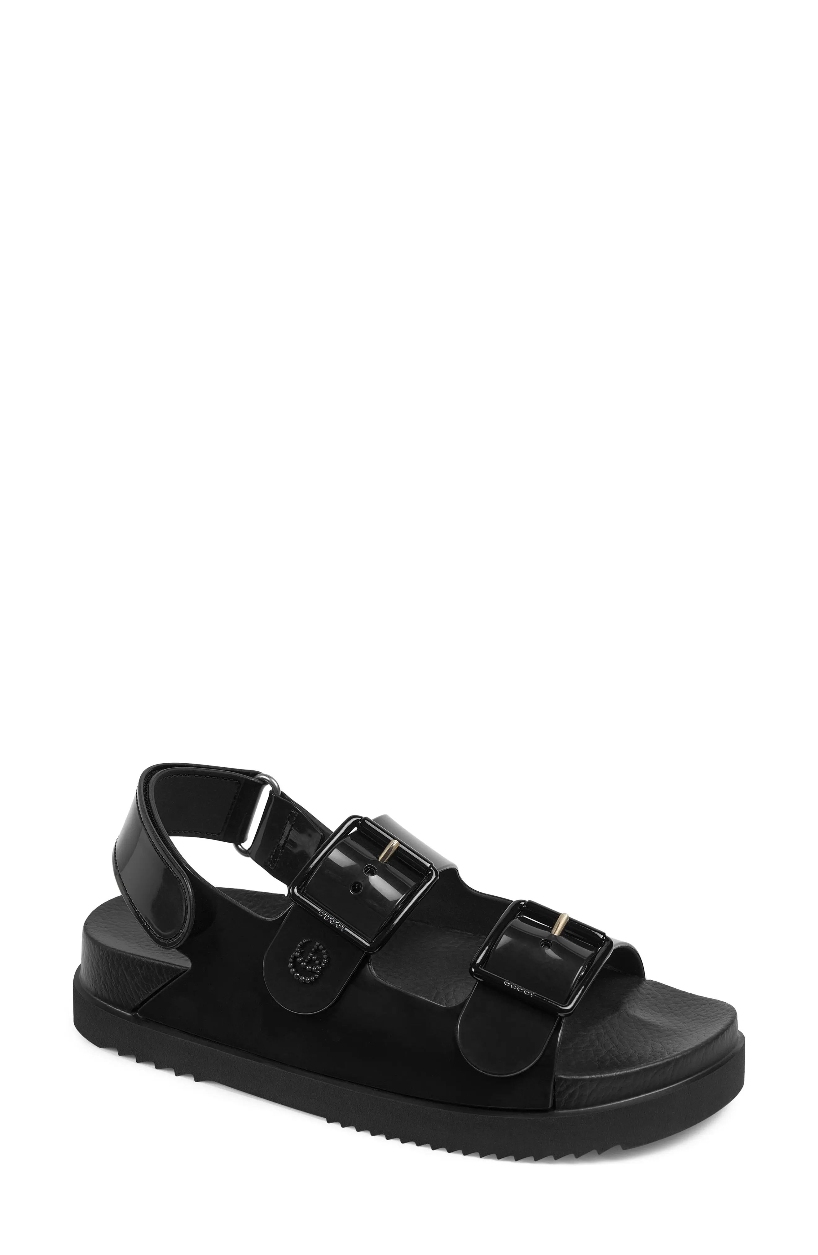 Gucci Isla Double Strap Sandal in Nero at Nordstrom, Size 9Us | Nordstrom