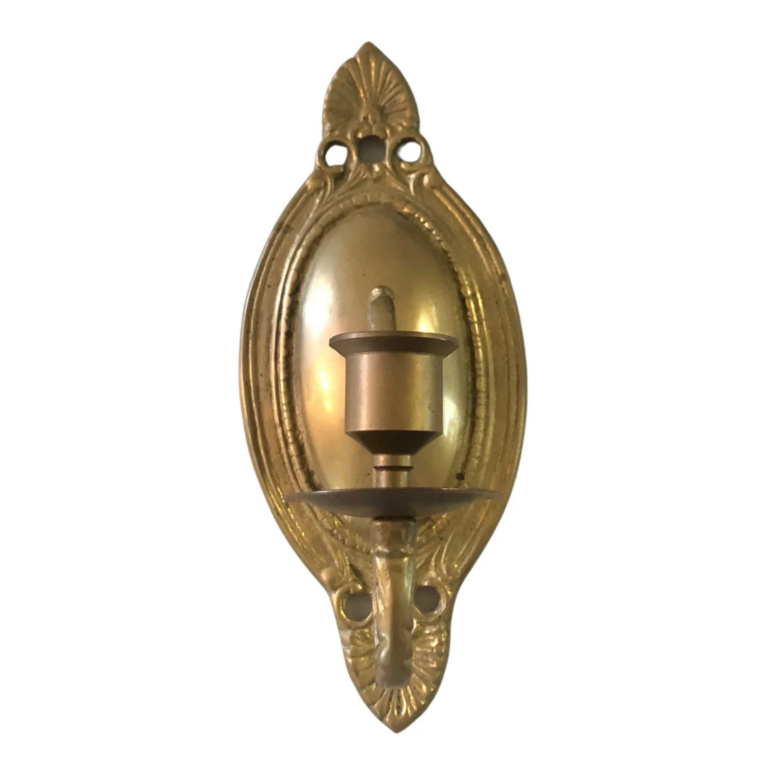 Brass Candleholder Wall Sconce Brass Wall Decor Traditional - Etsy | Etsy (US)