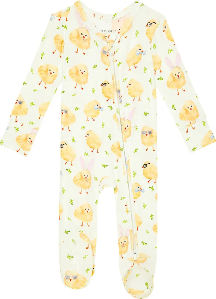 Posh Peanut Charles Chick Easter Print Fitted Footie Pajamas | Nordstrom | Nordstrom