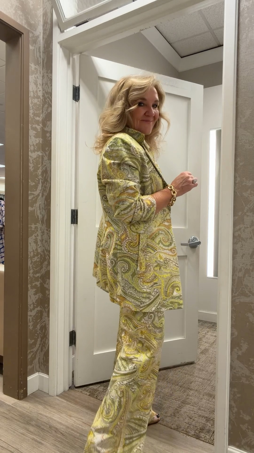 Super cool suit! For your spring festivities 

I’m wearing a 6 in the pants and they’re too small. But get your reg size and it’ll be fine. Blazer size 8. 

Parents weekend, rehearsal dinners, cocktail parties, work events this suit can cover them all. ￼

#LTKOver40 #LTKWedding #LTKSeasonal