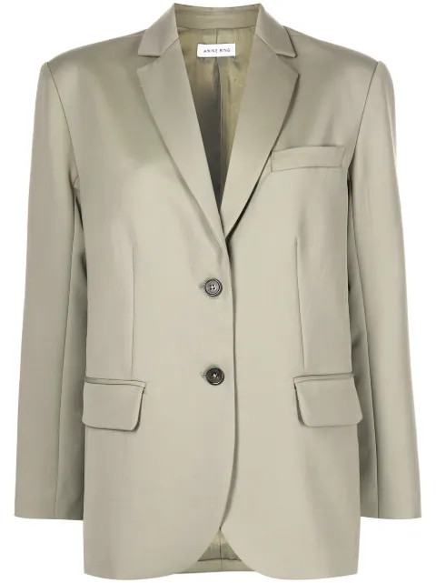 ANINE BING Quinn Single Breasted Blazer - Farfetch | Farfetch Global