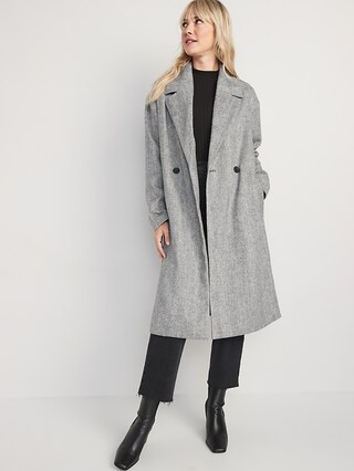 Long Slouchy Double-Breasted Coat for Women | Old Navy (US)