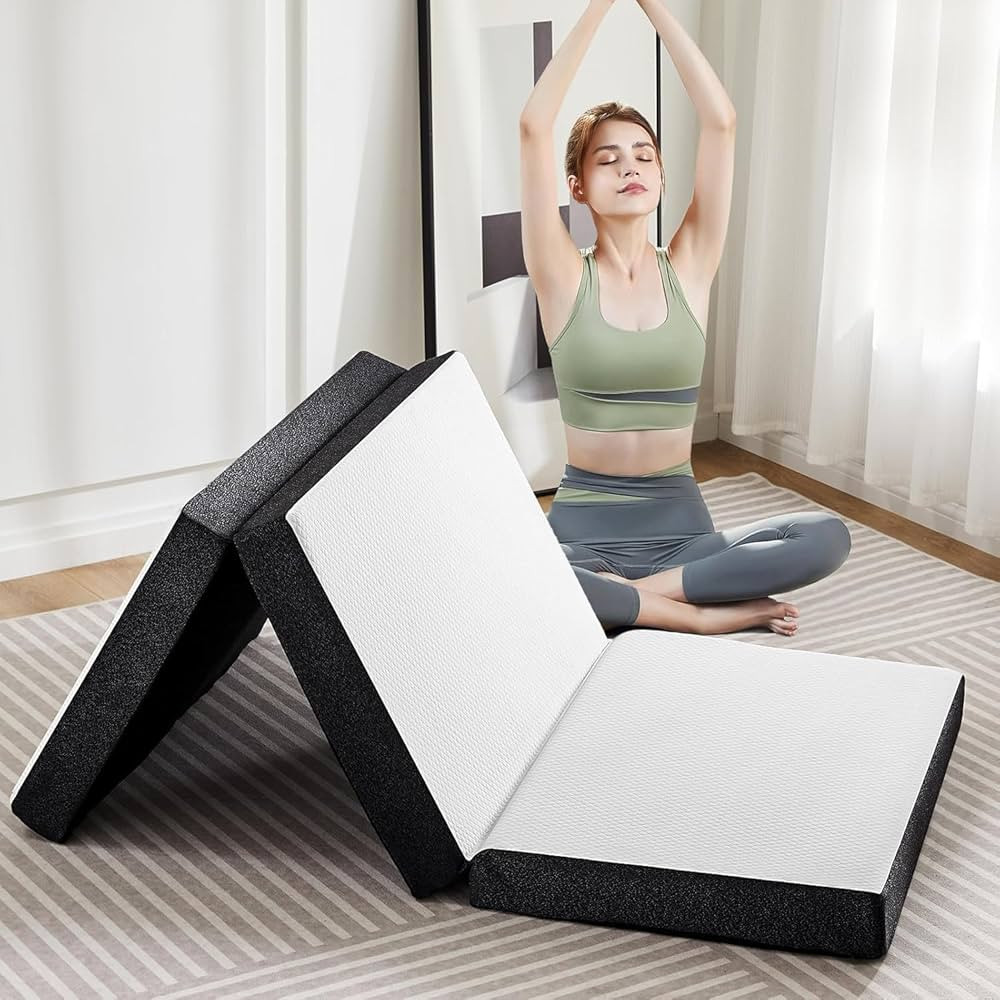 OLIXIS Tri-fold Memory Foam Mattress - 3 Inch Queen Size Portable Floor Bed, Foldable Mat for Adu... | Amazon (US)