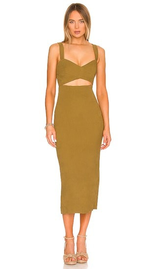 Simone Midi Dress in Cumin | Revolve Clothing (Global)