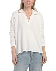 Johnny Collar Raglan Sleeve Pull Over Top | TJ Maxx