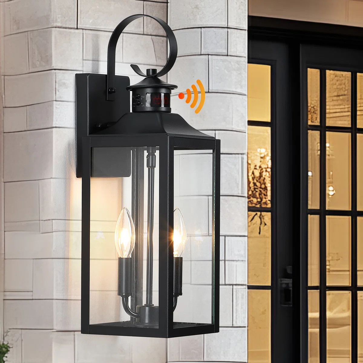 Pankova 19"-2 light Wall Light with Dusk to Dawn and Motion Sensor | Wayfair North America