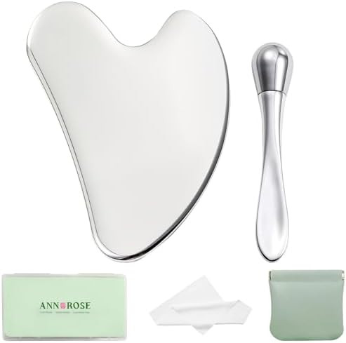 Stainless Steel GuaSha & Eye Cream Applicator Facial Tools, Metal Guasha for Face Neck, Eye Massa... | Amazon (US)