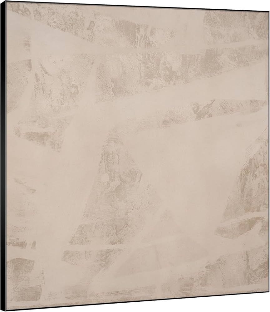 SIGNWIN 72"x72" Extra Large Framed Wall Art Textured Geometric Beige Subtle Modern Abstract Print... | Amazon (US)