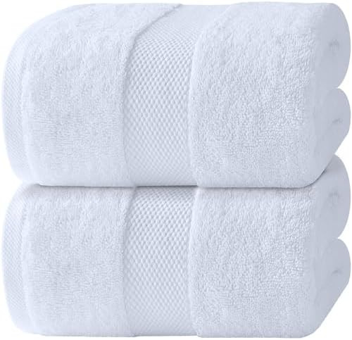 White Classic Luxury Bath Sheets Towels for Adults Extra Large 35x70 Inch - 700 GSM Turkish Cotto... | Amazon (US)