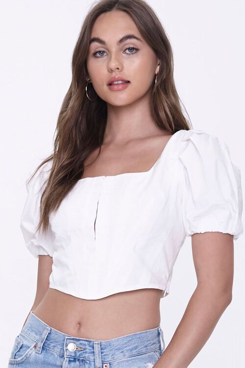 Puff-Sleeve Crop Top | Forever 21 (US)