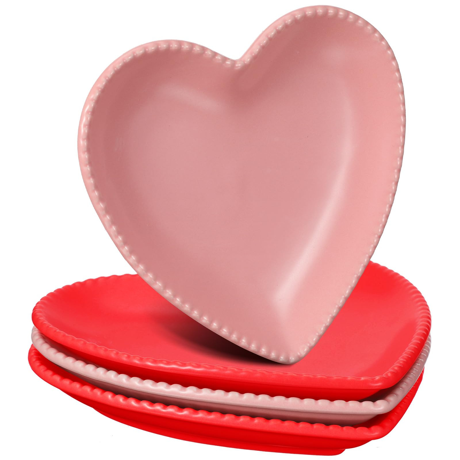 Ziliny 4 Set Valentine's Day Heart Shaped Plates Ceramic Salad Cute Plate Set Steak Elegant Dinne... | Amazon (US)