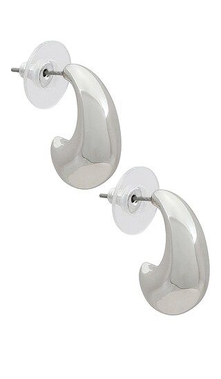 Dome Mini Hoop Earrings in Silver | Revolve Clothing (Global)