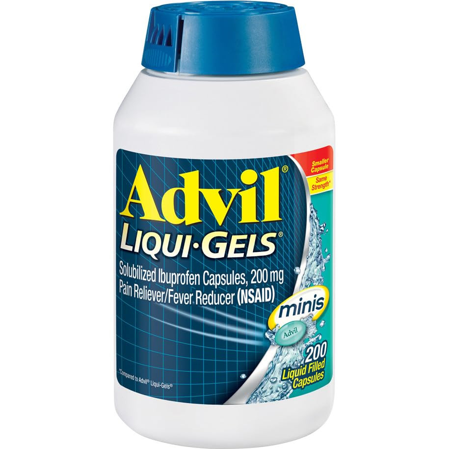 Advil Liqui-Gels minis Pain Reliever and Fever Reducer, Pain Medicine for Adults with Ibuprofen 2... | Amazon (US)