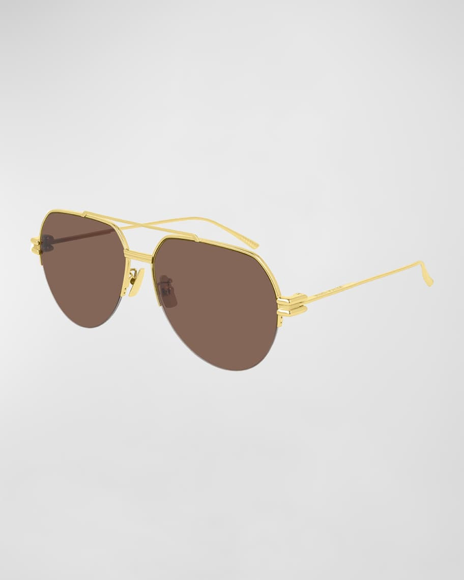 Bottega Veneta Metal Aviator Sunglasses | Neiman Marcus