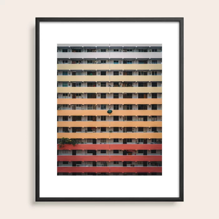 Gradient Building Framed Art Print by Tristan Zhou | Society6