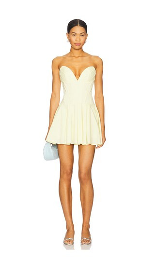Carmela Strapless Dress in Yellow | Revolve Clothing (Global)