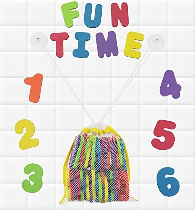 Click N' Play Bath Foam Letters & Numbers with Mesh Bath Toys Organizer, 36 Count | Amazon (US)
