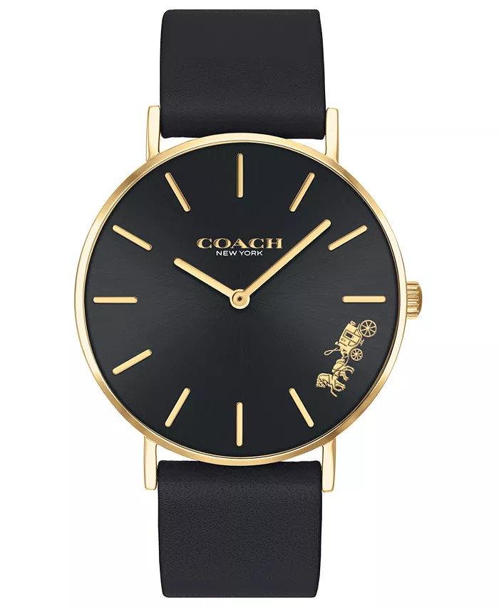 COACH Women's Perry Leather Strap Watch 36mm & Reviews - All Watches - Jewelry & Watches - Macy's | Macys (US)