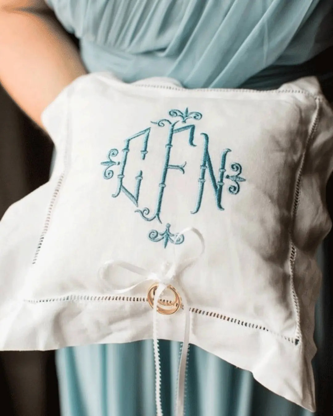 Monogrammed Ring Bearer Pillow | Etsy (US)