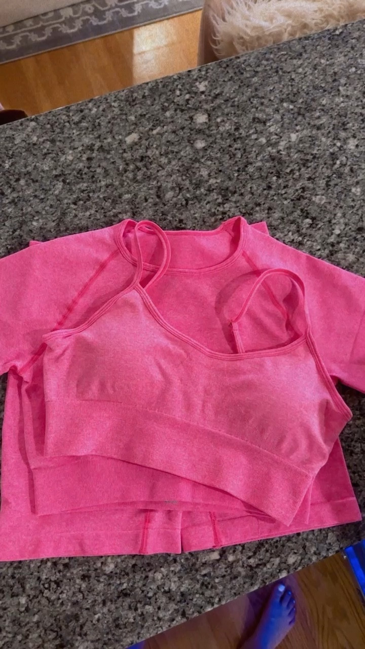 Amazon workout sets FTW! Obsessed with the hot pink 💗 I sized up to a medium.

#LTKunder50 #LTKfit