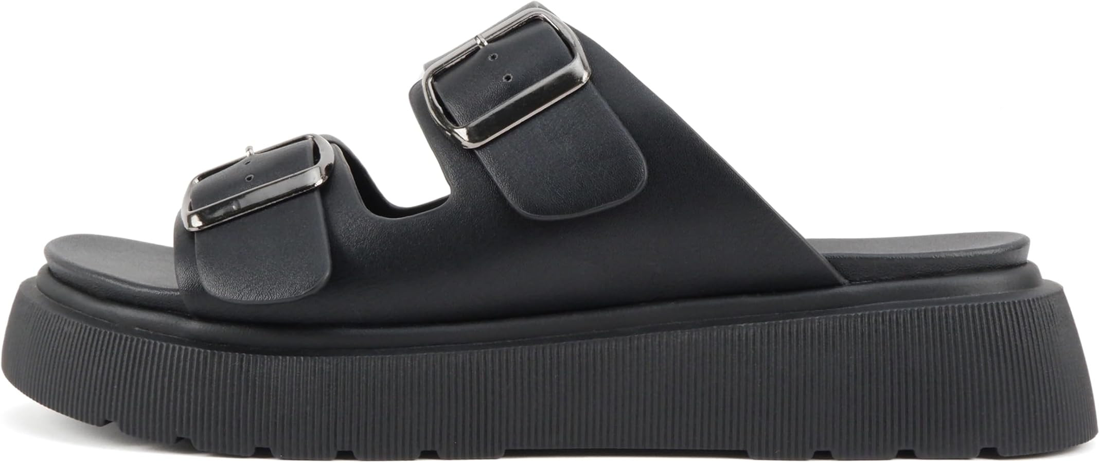 Soda “Uberta” ~ Women Round Toe Lug Sole Platform Slide Sandal with Two Adjustable Buckle Str... | Amazon (US)