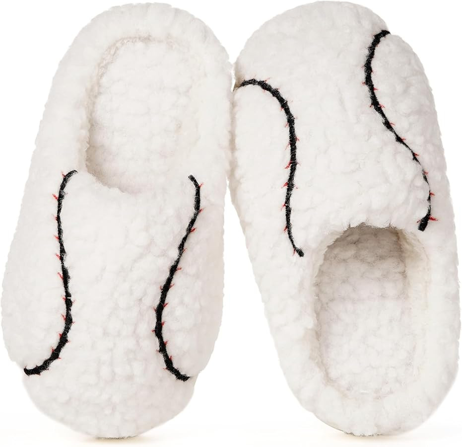 Kids Boys Girls Ball Sports Slippers Soft Plush Lined Winter Warm House Shoes Memory Foam Cozy No... | Amazon (US)