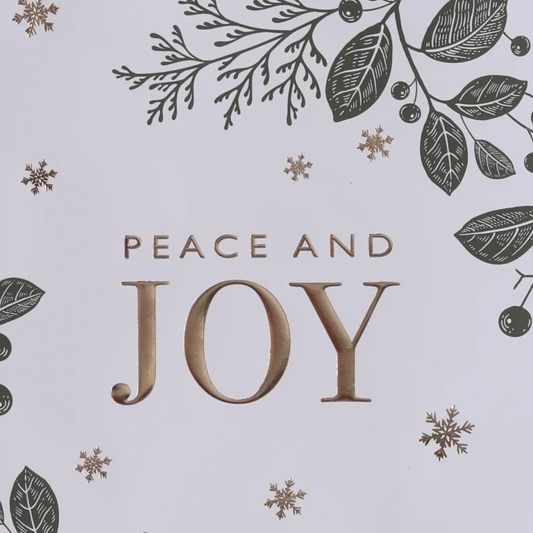 Medium Green, White, and Gold Peace and Joy Christmas Paper Gift Bag, 7.5" x 4.5" x 9.87", by My ... | Walmart (US)