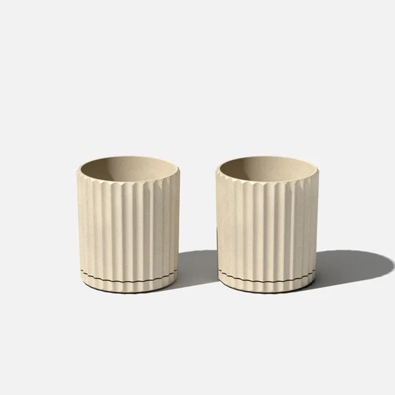 Veradek Mason Series Demi 6" Plastic-Stone Planter 2-Pack Sand | Walmart (US)