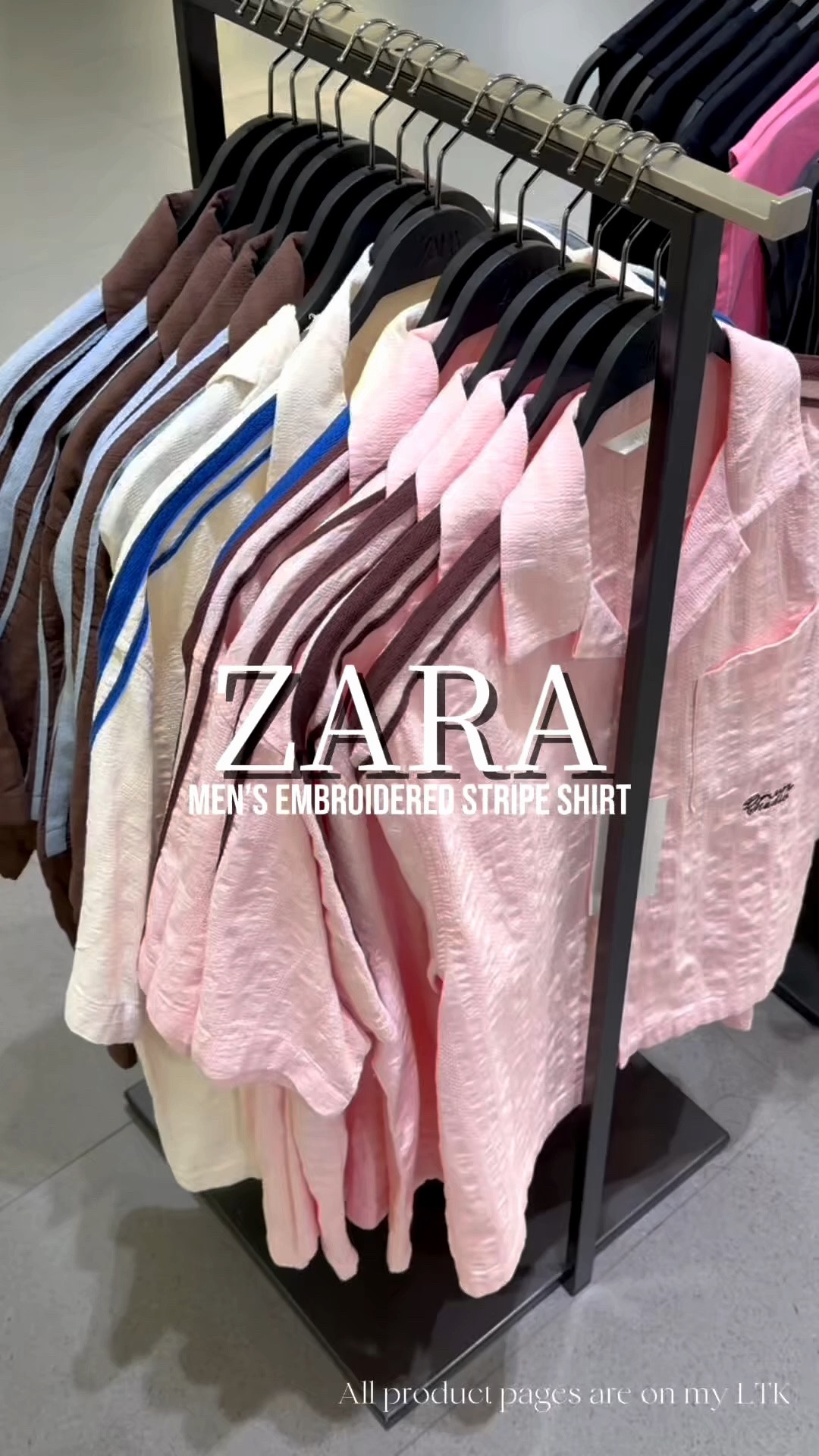 Zara men’s embroidered striped shirt - fits a little boxy, but I’d stay true to size

#LTKootd #LTKMens