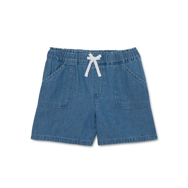 Wonder Nation Girls Denim Pull On Shorts, Sizes 4-16 | Walmart (US)