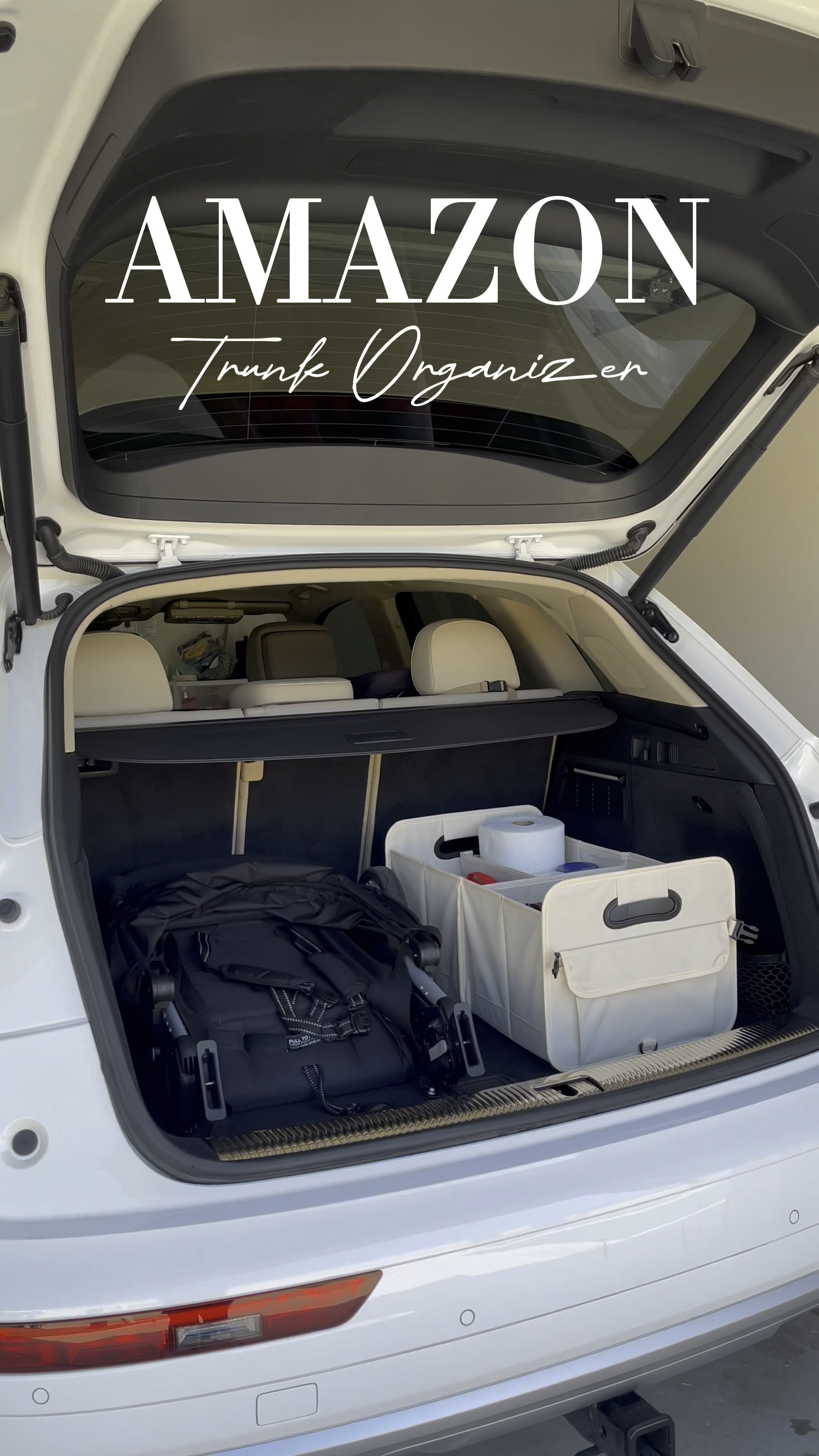 Amazon Trunk Organizer! I have been waiting for this organizer in beige to come back in stock and it’s perfect! It’s spacious and has pockets along the outside that I haven’t even touched. It also has velcro on the bottom so it doesn’t slide around the back. I’ll definitely be adding more as I go, but added all my current necessities for now!

#LTKhome