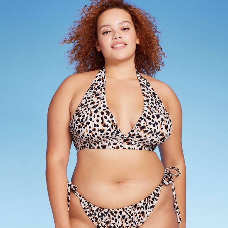 Women's Multiway Tall Triangle Bikini Top - Wild Fable™ Animal Print | Target