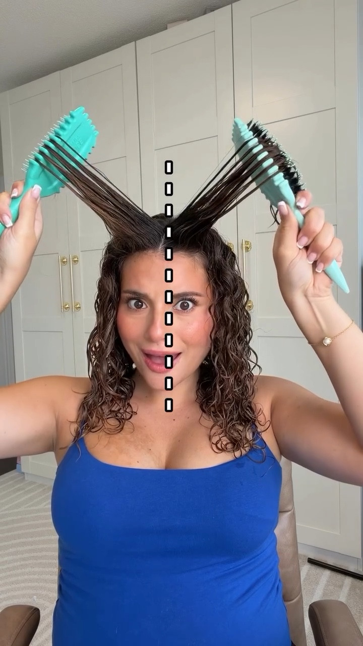 Comment BRUSH for the link! Does the NEW @BounceCurl slick dense edgelift brush to the original 🤯 does it actually create less tension while maintaining good curl definition? Let me know what you think at the end! Use my sees @manesbymell code to buy these at a discount MELL10 🫶🏼 

 #longcurlyhair #bouncecurl #curlyhairstyles