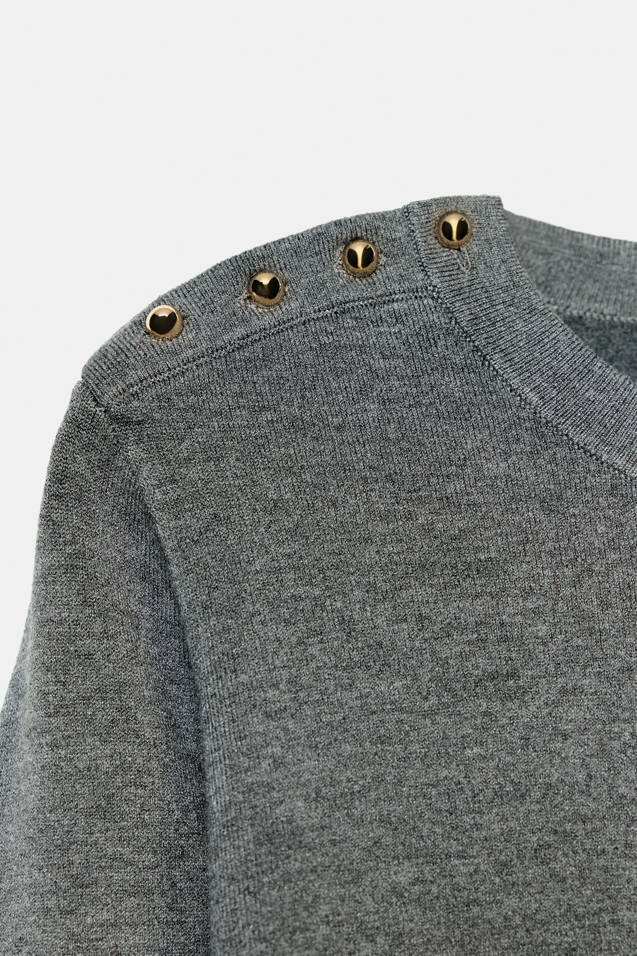 KNIT JUMPER WITH GOLD BUTTONS | Zara UK