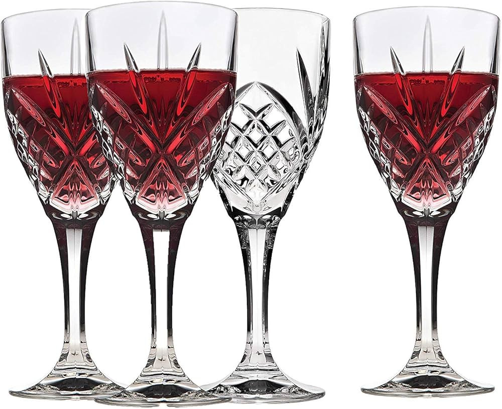 Godinger Wine Glasses, Stemmed Glass Goblets - Dublin Crystal, Set of 4, 10 fluid ounces | Amazon (US)