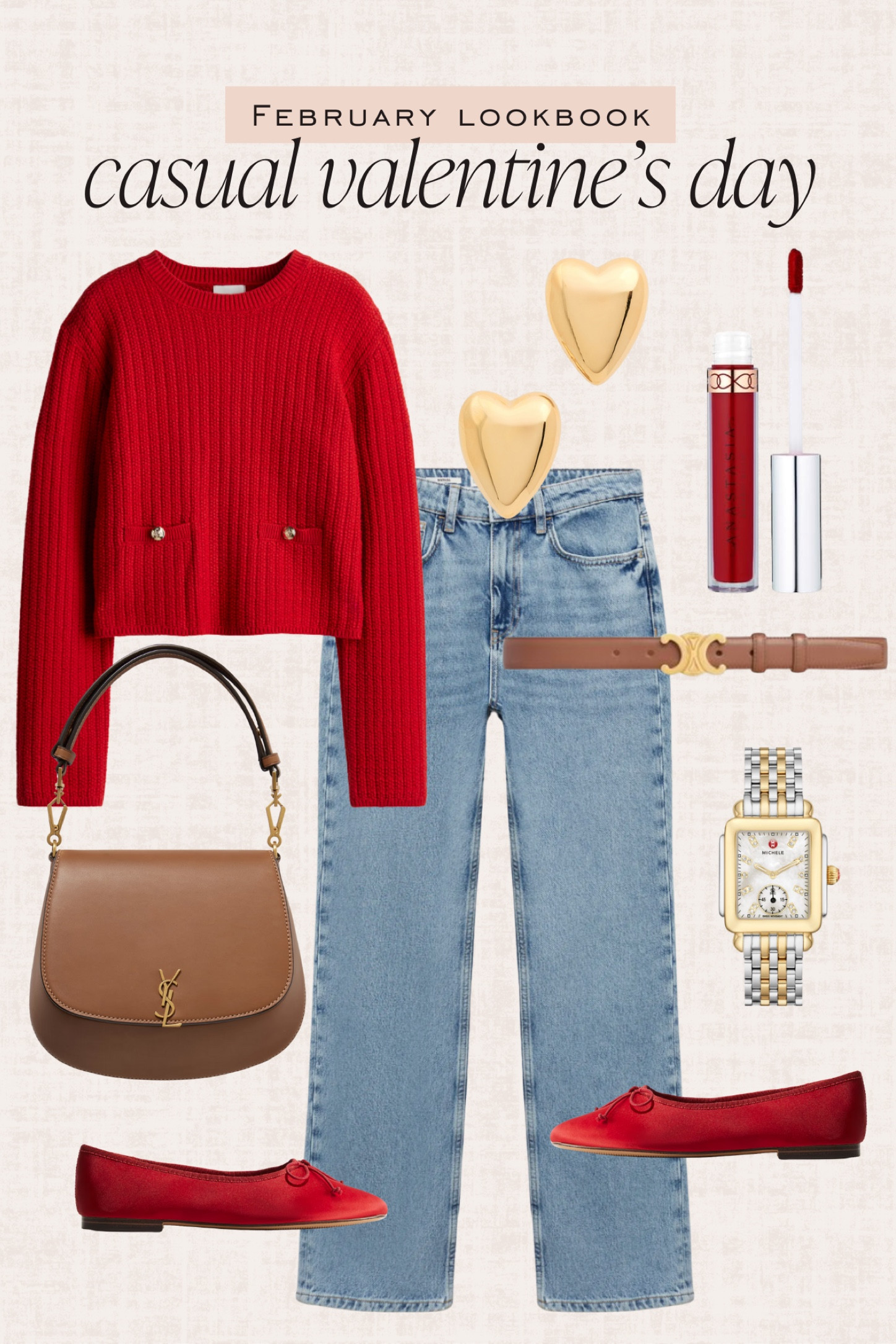casual Valentine’s Day look, boyfriend denim, Valentine’s Day outfit, red sweater, red lipstick 

#LTKFindsUnder50