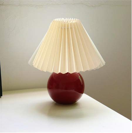 Korean Pleated Table Lamp Ins DIY Ceramic Table Lamps for Living Room Home Deco Cute Lamp with Tr... | Amazon (US)