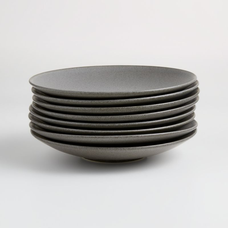 Craft Charcoal Grey Coupe Salad Plates, Set of 8 | Crate & Barrel | Crate & Barrel