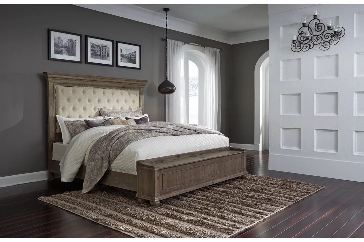 Johnelle Queen Upholstered Panel Bed with Storage | Ashley Homestore