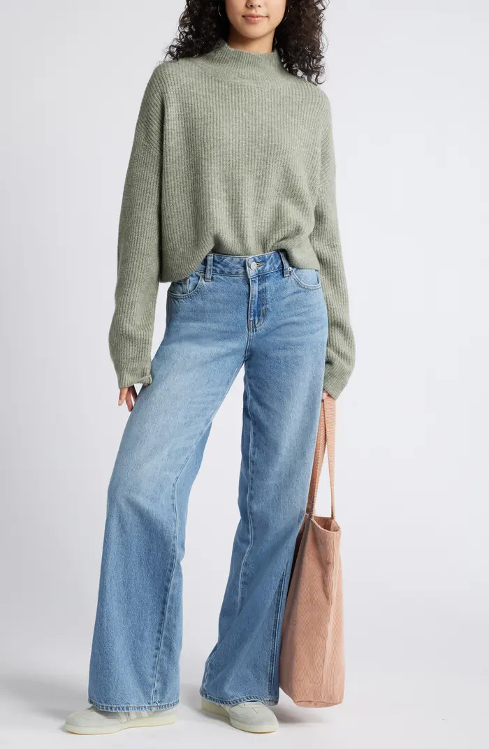 Oversize Cozy Mock Neck Sweater | Nordstrom